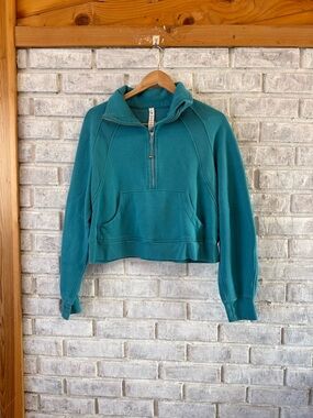 lululemon athletica Teal Half-Zip Cropped Pullover